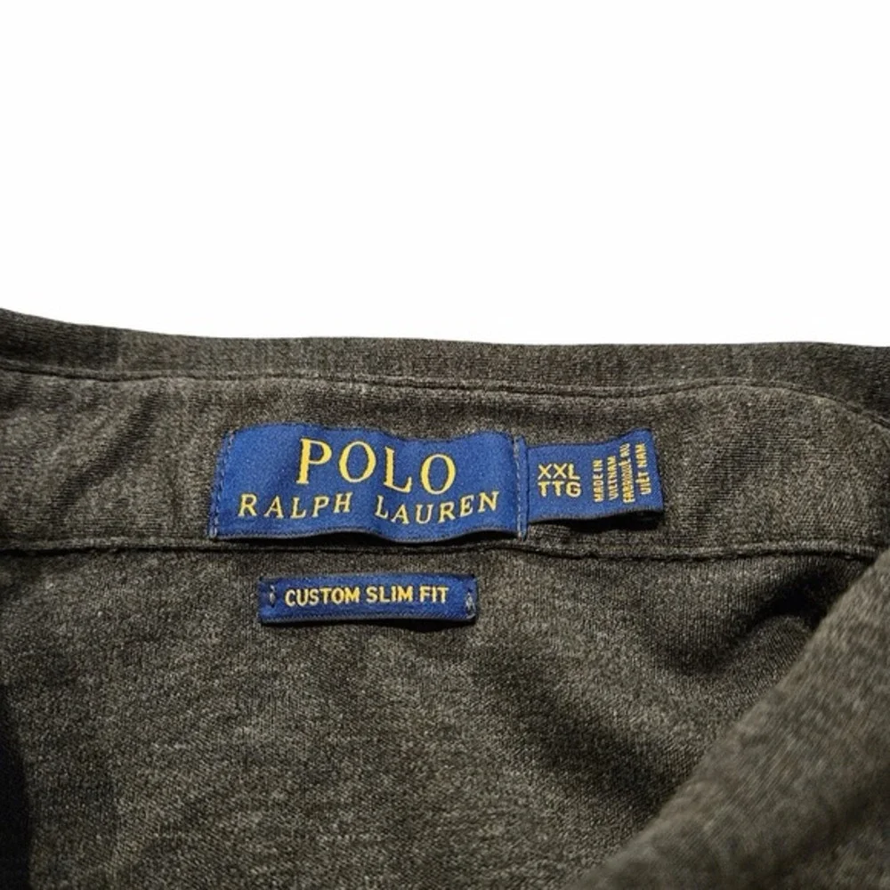 Polo Ralph Lauren‎ Shirt Mens XXL Custom Slim Fit Short Sleeve Polo Gray